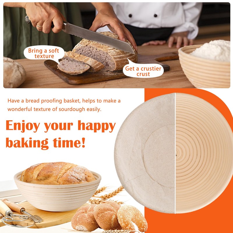 P&P CHEF Bread Proofing Baskets for Sourdough, 9 Inch Proofing