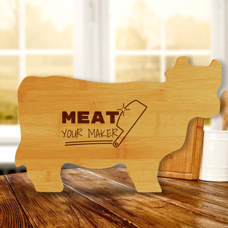 Signs ByLITA Meat Your Maker 14.75 x 9.75" Cow Shape