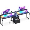 Casaottima 98" 2 Person Gaming Computer Desk with Fabric Drawer