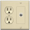 RiteAV (2 Gang Decorative) 15 Amp Round Power Outlet Coax