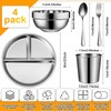 Potchen 20 Pcs 304 Stainless Steel Plates and Bowls Sets