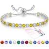 Suyi Tennis Bracelet Birthstone Cubic Zirconia Bracelet Silver Silder Bracelet