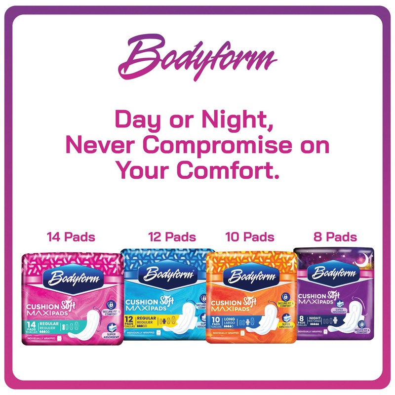 Bodyform Maxi - Value Sanitary Napkins, Cushion Soft Always Comfortable
