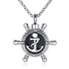 OutstandLong Men Anchor Urn Necklaces for Human Ashes Memorial Cremation Women Keepsake Ashes Pendant Dad Brother Uncle Jewelry