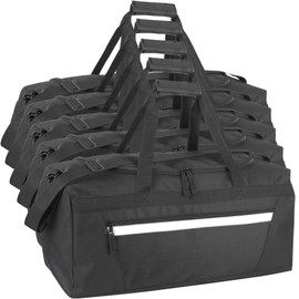 24 Pack Reflective Duffle Bags Bulk for Homeless Adults, Gym, Foster Kids Bulk Duffel Bags Wholesale (Black Pack)