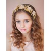 IYOU Flower Wedding Headbands Yellow Pearl Headpiece Floral Birthday Communion