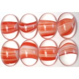Czech Glass 16 Vintage Czech Gorgeous Flatback 18x13mm Red Clear Swirl Porphyr Cabochon Cabs