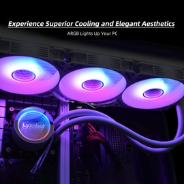 AIO Cooler 240mm Aio, Liquid Cooler CPU with ARGB, PWM 1800, Quiet Water Cooler CPU, Water Cooling Systems for LGA 1700/115X/20XX/17XX, AM5/AM4/AM3, Copper Base, Black - Ideal for Gaming, Overclocking
