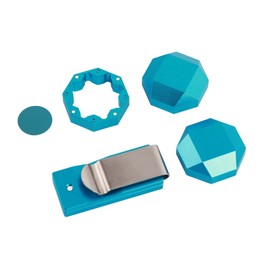 QANYEGN Magnetic Billiard Chalk Holder Clip, Cue Chalk Holder Clip, Octagon Universal 3 Layers Billiard Pool Cue Chalk Box Holder for Billiard Lovers (Blue)