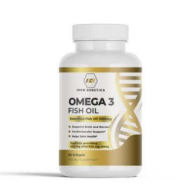 Iron Genetica Omega 3 Fish Oil – High Concentration EPA & DHA | Supports Heart, Brain & Joint Function