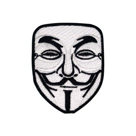 Anonymous Face Logo Patch Iron On Sew On Embroidered Patch Badge Applique for Clothes Shirts Jeans etc