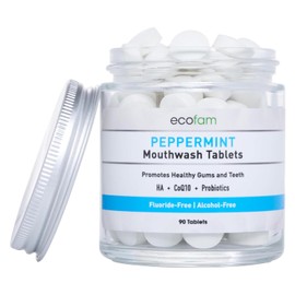 EcoFam Peppermint Mouthwash Tablets - Fresh Breath & Travel Friendly