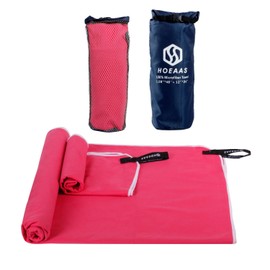 HOEAAS 2 Pack Microfiber Camping Towels, Quick Dry Towel, Super Absorbent Ultra Compact Travel Towel Soft Lightweight Sports Towel for Sweat Fast Drying Towels for Pool,Gym,Hiking,Backpacking,Fitness