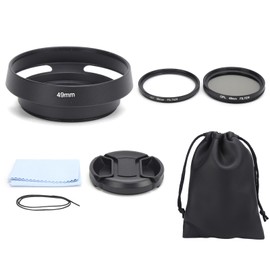 6 in 1 Camera UV CPL Lens Filter Kit Lens Cap Flower Lens Hood with Bag for Camera Lens49mm