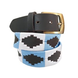 Carlos Diaz Mens Womens Premium Unisex Brown Leather Embroidered Designer Polo Belt (80 cm/ 30-32 Inches)