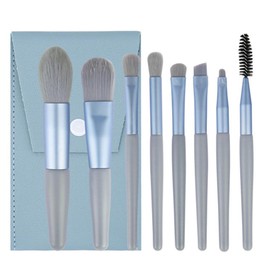 8 Piece Makeup Brushes, Makeup Brush Set, Premium Fiber Bristles, Makeup Brushes, Ultra Soft Makeup Brushes, Cosmetic Bag Included, Easy to Carry, Convenient for Daily Makeup, Beginners Makeup Tool (Sky Blue)