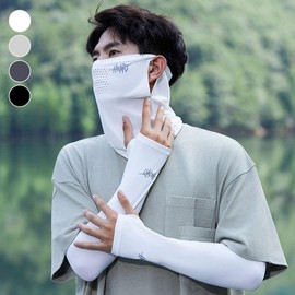 HEA Cooling Mask & Arm Sleeve Set for UV Protection Arm Sleeve Black/FREE