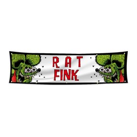 Rat Fink Motorcycle Racing Flag 2x8ft Funny Car Fans Banner for Room Wall Garage Man Cave Decor