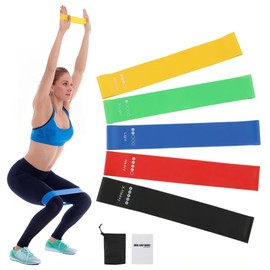 5-Pack Resistance Bands Set for Men & Women | 5-Level Elastic Bands for Home Gym & Full Body Workout | Booty/Legs Training (Style 01)