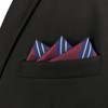 S&W SHLAX&WING Pocket Squares for Men Maroon Blue Red Striped