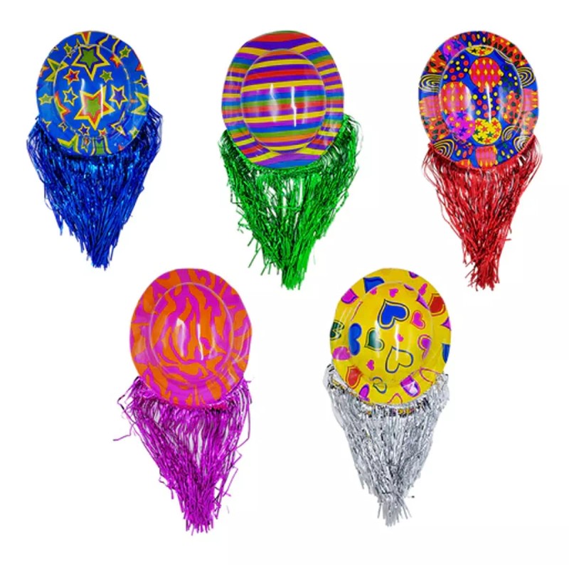 Lecute 50 Sombreros Bombin Peluca Plastico Disfraz Batucada Fiesta