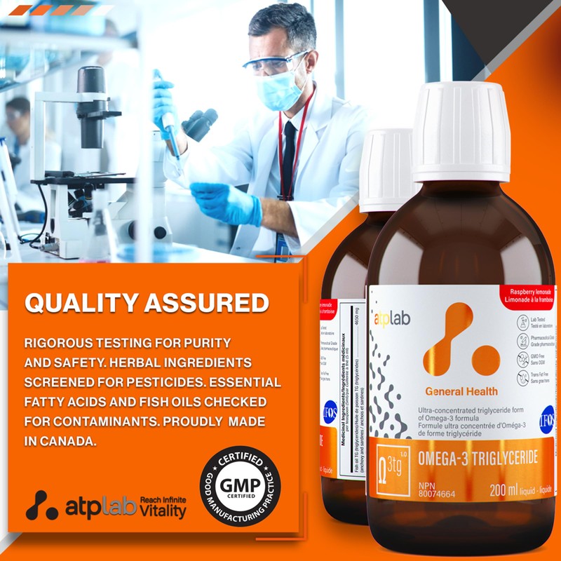 ATP LAB - Omega 3 Fish Oil Triglyceride Form 200ml