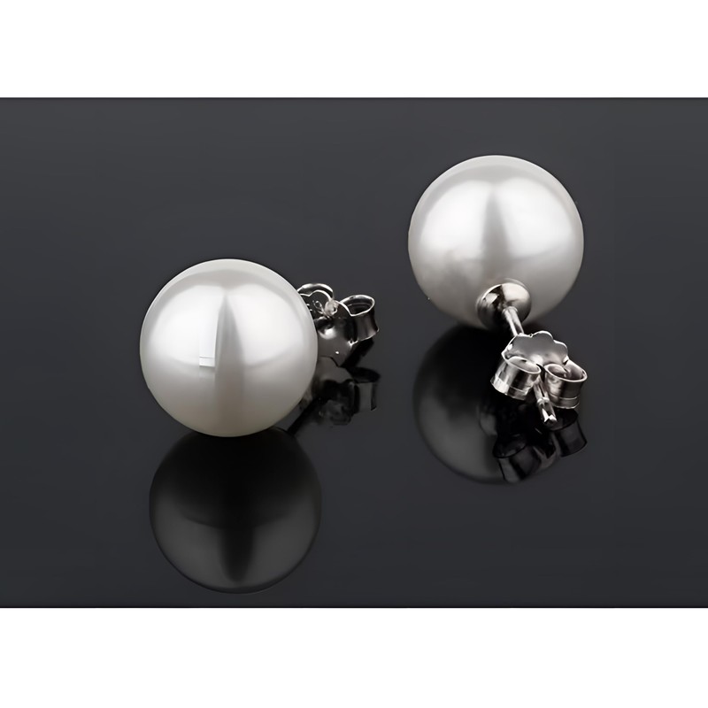 Jewellery Willy Shell Pearl Beads Stud Earrings – White shell