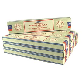 Satya Incense Sticks Economy Set 12 Packs of 15 g Approx. 180 Sticks Sweet Vanilla