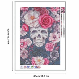 dogmoon Diamond Painting, 5D Adult Diamond Painting Kits, Diamond Painting Pictures, Skull Daiments Painting with DIY Cross Embroidery Painting Kits Painting by Numbers Diamond for Home Wall Decor (30