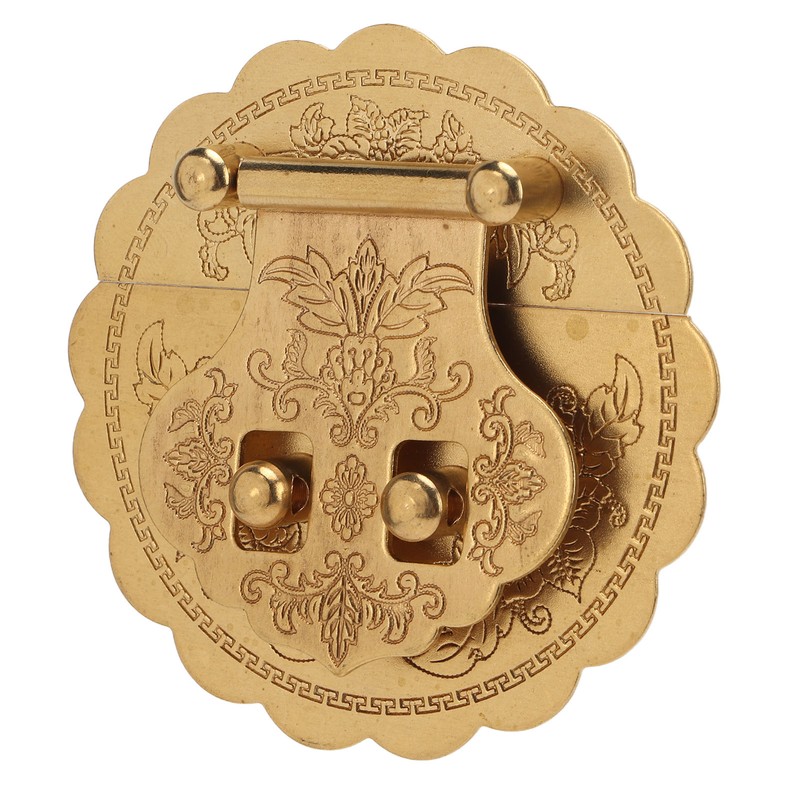 Brass Hasp Buckle Lock Retro Design 8cm Diameter Rust Resistance