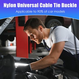 Nylon Universal Cable Tie Buckle,100 Pcs Heavy Duty Self-Locking Black Cable Ties,Uv-Resistant Plastic Cable Ties Tool for Automotive Repair and Daily Use