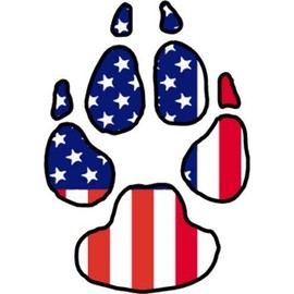 Dog Paw Decal - American Flag Vinyl Sticker