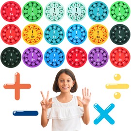 TAIHOBO 18PCS Maths Fidget Spinner, Educational Fidget Toys for Kids, Double Sided Fidget Spinners for Kids, Spinner Toy for Home School (Addition Subtraction Multiplication and Division)