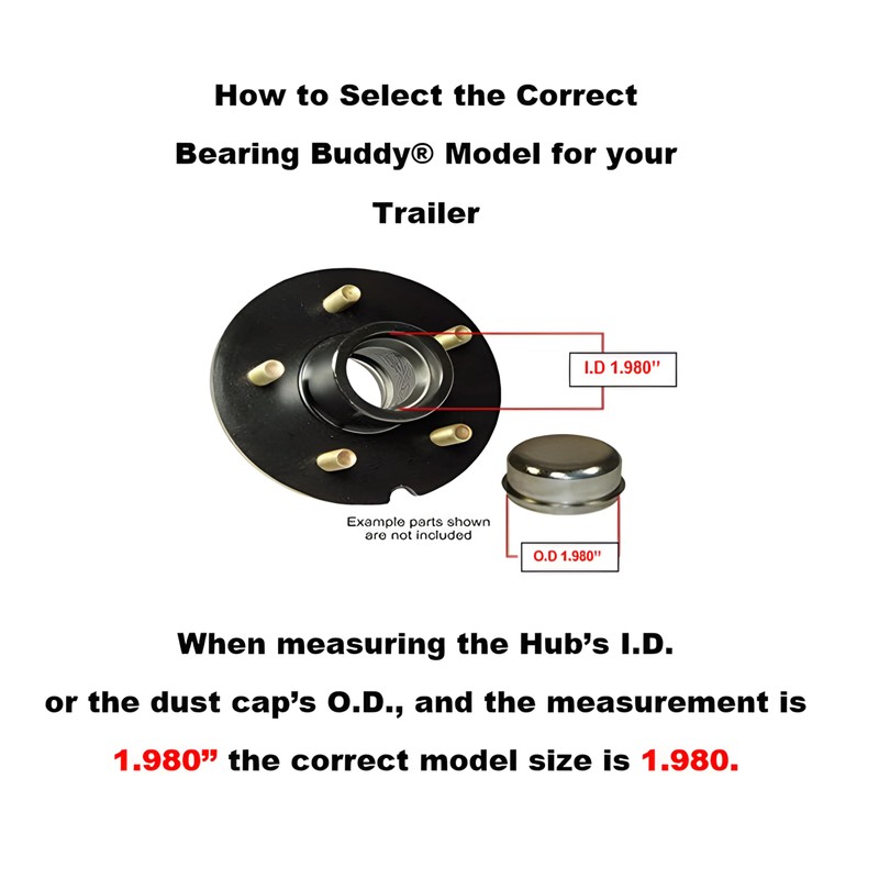 Bearing Buddy (4) 1.980 Boat Trailer Genuine Chrome with Protective