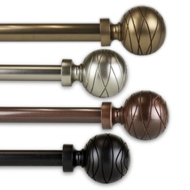 A&F Rod Decor - Ferero Curtain Rod 48-84 inch - Satin Nickel