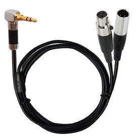 Shuigu 3.5mm to Mini XLR Male & Female Cable, Dual Mini 3Pin XLR Male + Female to 3.5mm 1/8" TRS Male Plug Audio Y Cable Cord for Camera SLR Camera Microphone (50cm/1.6FT)
