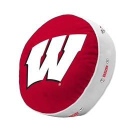 Logo Brands Wisconsin Badgers Puff Pillow, Red