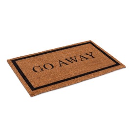 BirdRock Home Go Away Coir Doormat - 18 x 30 Inch - Standard Welcome Mat with Black Border and Natural Fade - Vinyl Backed - Outdoor