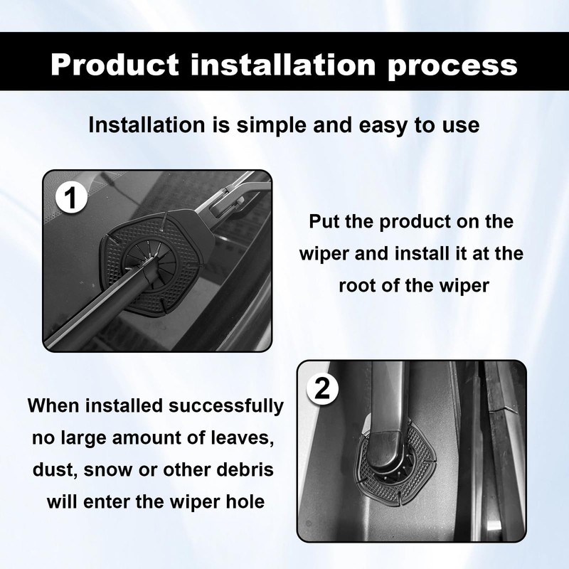 2PCS Car Wiper Arm Hole Protection Pad, Silicone Windshield Wiper