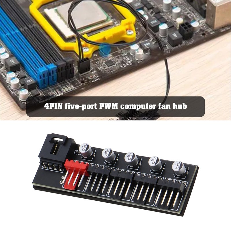 eMagTech 2pcs 5 Port PWM Fan Hub Splitter Speed Controller