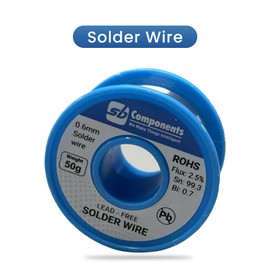 sb components Solder Wire Lead Free Sn99.3 Cu0.7 with Rosin Core for Electrical Soldering 0.6mm Lead Free Solder Wire (Weight 50g/1.76oz)