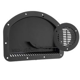 RecPro Trailer Exterior Vent Cowl | Driver's Side Front | Curb Side Rear with Grill | UV & Water Resistant (1 Pack, Black)