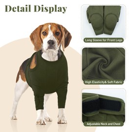 Nanaki Surgery Dog Recovery Suits for Front Legs, Dog Leg Sleeve to Stop Licking, Doggy Anti-Lick Wounds Pants, Pet Wound Cover Protective Sleeves Arm Protector for Injuries & Joint Pain