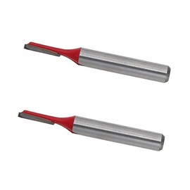 Router Bit 1/4" Shank 1/8" Cutting Dia Single Straight Flute Carbide for Woodworking Carpentry Milling Cutter Tool Red 2pcs