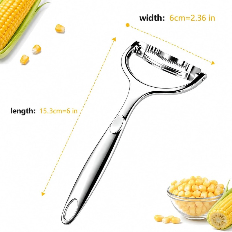 2PCS Upgraded Corn Peeler 304 Stainless Steel Corn Kernel Remover,