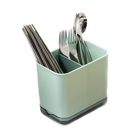 Cutlery Stand Cutlery Drainer Basket Kitchen Utensil Holder Kitchen Utensil Holder for Kitchen and Bathroom Storage Plastic PP Crockery Storage Drain Box Sink Cleaning