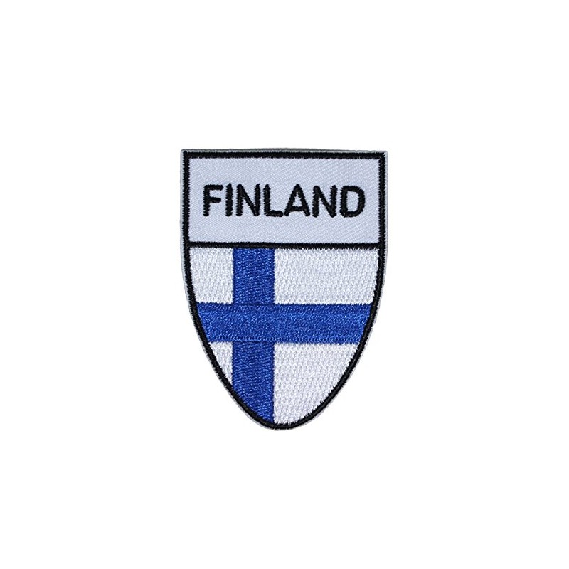 Finland National Flag Shield Patch Badge Country Embroidered Iron On