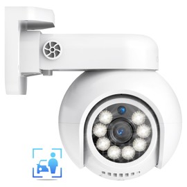 SANNCE 4K PoE Security Camera Outdoor, CCTV IP Camera 8MP, Add-on Camera, 350° Pan 90° Tilt Surveillance PT Camera, Human Vehicle Detection, Two-Way Audio, Auto Tracking, Colour Night Vision