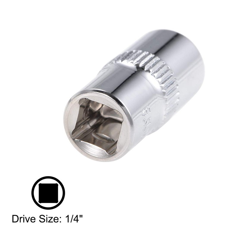 sourcing map 1/4-Inch Drive by 8mm Deep and Shallow Socket