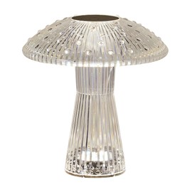Mikasa Clear Acrylic Mushroom LED Rechargeable Cordless Lamp, 7.3x7.3x8 Inch